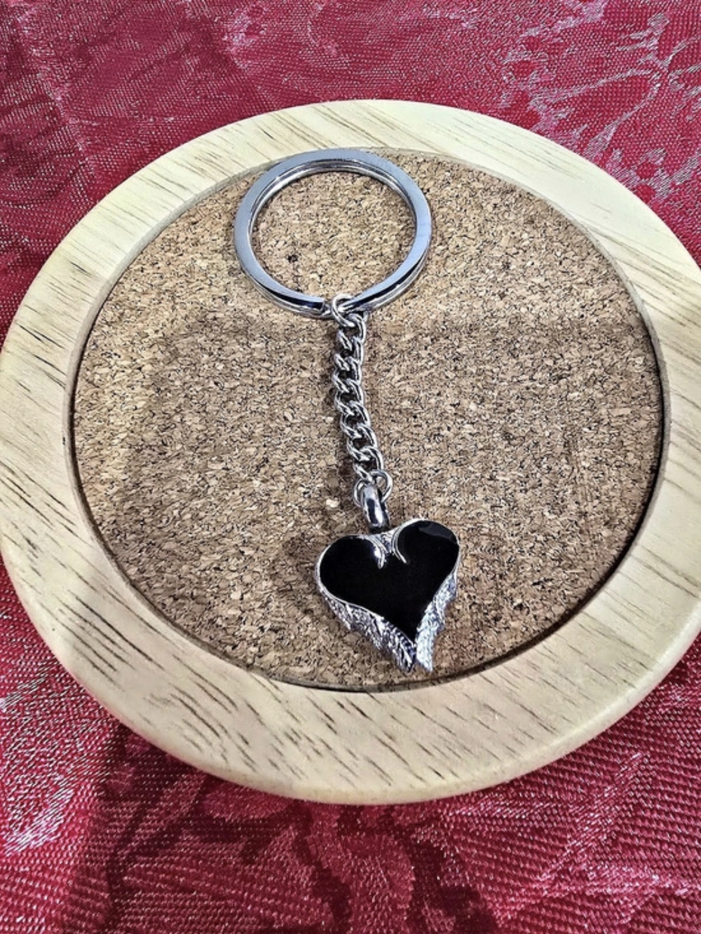 Cremation Urn Keychain, Angel Wings